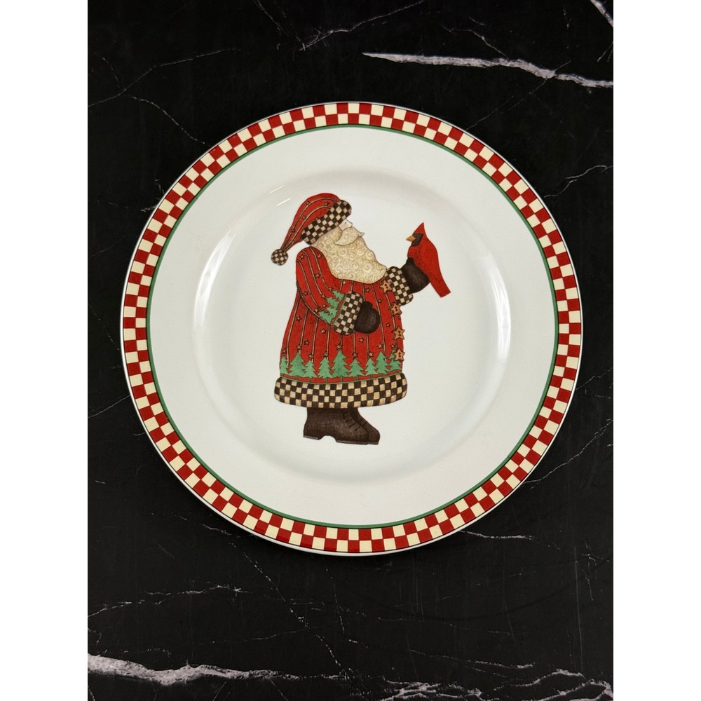 Vintage 1998 Sakura Debbie Mumm Magic of Santa Cardinal Bird 8in Plate